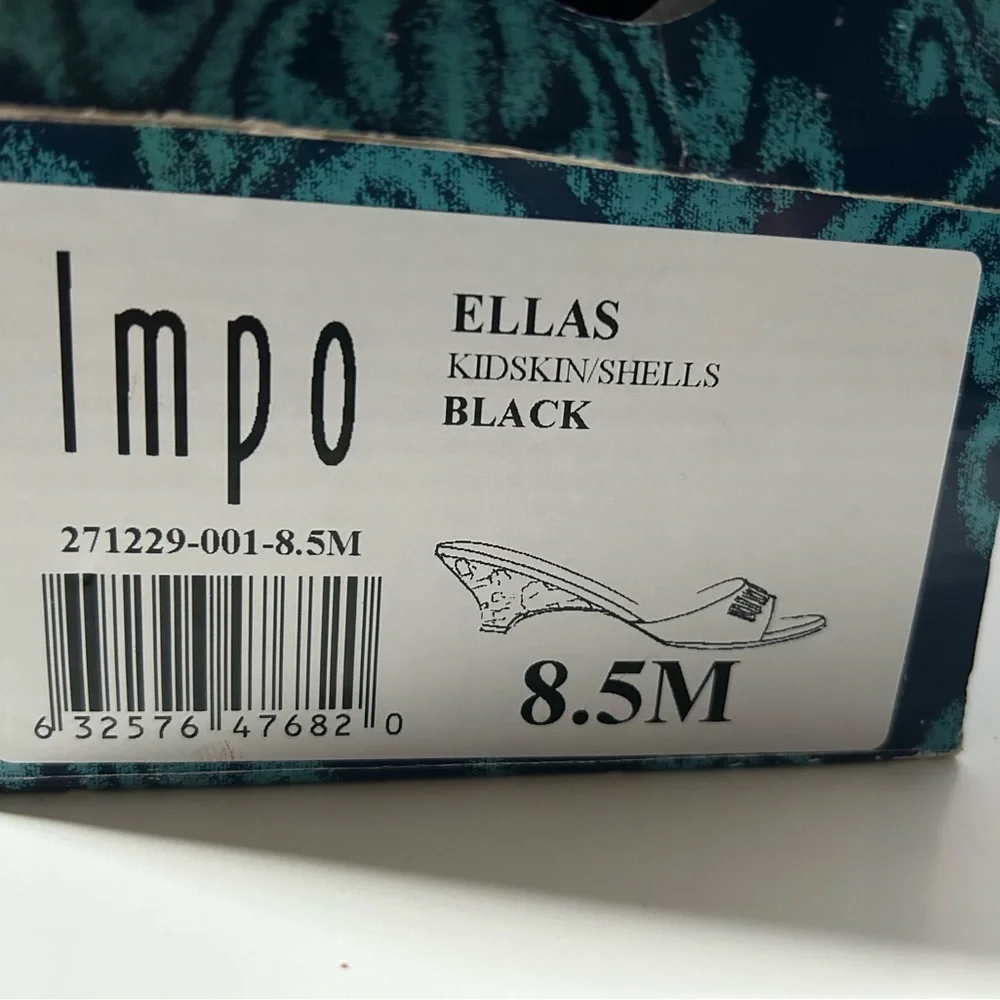 IMPOS black Ellas kidskin slide - size 8.5